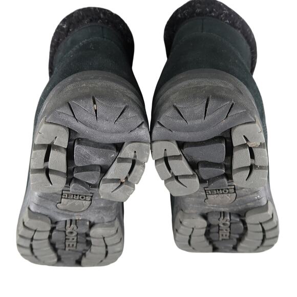 Sorel Boots Womens 8.5 Shoes Waterfall Low Lace Up Leather Winter Snow Black - Picture 11 of 13